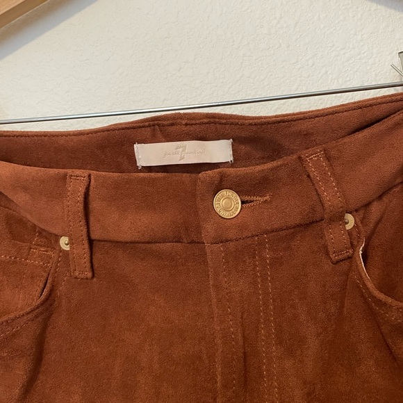 7 For All Mankind The Sueded Skinny Legging Pants, Stretch, Bohemian, Rust Color - Picture 6 of 9